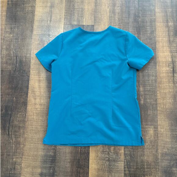 Figs Pacific Blue Casma Three-Pocket Scrub Top  Size Small - Picture 7 of 8
